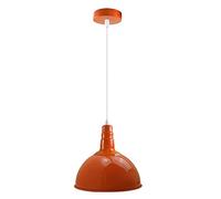 LEDSone Moderna lámpara colgante vintage naranja industrial colgante techo cúpula iluminación ideal para comedor, bar, clubes y restaurantes base E27 (naranja) (naranja, 1 Embalar)