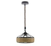 LEDSone Pantalla colgante de metal y cuerda, 30 cm + pantalla de techo de cable con anillo reductor, pantalla de lámpara colgante para sala de estar, dormitorio, cocina y lámpara de pie