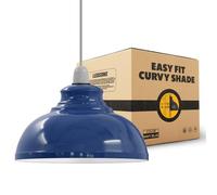 LEDSONE Pantalla de techo de metal azul marino retro de 29 cm, fácil de instalar, moderna pantalla colgante para dormitorio, comedor, pasillo, oficina, cocina, restaurante, bar