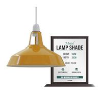 LEDSone - Pantalla de techo industrial para lámpara colgante de techo con forma de cúpula curvada de estilo retro vintage (Negro) (Amarillo)