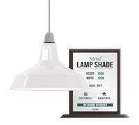 LEDSone - Pantalla de techo industrial para lámpara colgante de techo con forma de cúpula curvada de estilo retro vintage (Negro) (Blanco)