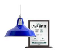 LEDSone - Pantalla de techo industrial para lámpara colgante de techo con forma de cúpula curvada de estilo retro vintage (Negro) (Azul marino)