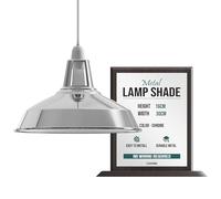 LEDSone - Pantalla de techo industrial para lámpara colgante de techo con forma de cúpula curvada de estilo retro vintage (Negro) (Cromo)