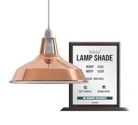 LEDSone - Pantalla de techo industrial para lámpara colgante de techo con forma de cúpula curvada de estilo retro vintage (Negro) (Oro rosa)
