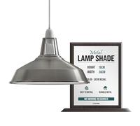LEDSone - Pantalla de techo industrial para lámpara colgante de techo con forma de cúpula curvada de estilo retro vintage (Negro) (Níquel satinado)