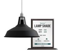 LEDSone - Pantalla de techo industrial para lámpara colgante de techo con forma de cúpula curvada de estilo retro vintage (Negro) (Negro interior blanco)