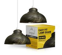 LEDSone - Pantalla de techo moderna de metal de 29 cm, fácil de instalar para dormitorio, pasillo, oficina, cocina industrial (negro) (latón cepillado)