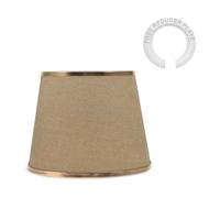 LEDSone Pantalla de tela dorada de 22 cm con bombilla LED A60 moderna para lámpara colgante de techo, lámparas de mesa, lámparas de pie para dormitorio, sala de estar, oficina, pasillo, decoración del