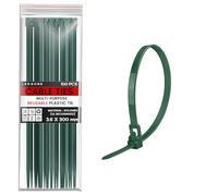 LEDSone Paquete de 100 bridas reutilizables de 3,6 mm x 300 mm, resistentes con resistencia a la tracción de 40 libras, bridas ajustables liberables verdes, 30,5 cm, bridas de nailon fuertes