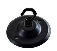 LEDSone Placa de gancho de techo vintage de metal negro de 75 mm con agujeros preperforados para montaje de candelabros, lámparas colgantes, lámparas de pared, luces colgantes, macetas, decoraciones