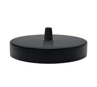 LEDSone Rosa de techo negra única perfecta para cable flexible de tela, placa de montaje de lámpara de techo de metal de 120 mm con accesorios para lámpara de techo y pared. (1 toma)