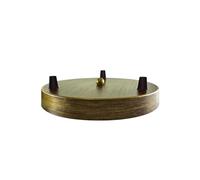 LEDSone - Roseta de techo de metal de 3 enchufes múltiples de latón, rosetón de techo de 3 puntos para techo o suspensión industrial, iluminación de techo(negro) (latón cepillado)