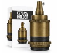 LEDSone Vintage Retro Bulb Socket Lamp Holder Industrial Edison E27 Bulb Light Socket for DIY Pendant Light, Wall Light (Green Brass)