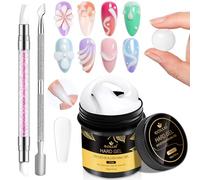 LEDSUUEI Gel Constructor Sólido para Uñas - 100g Gel Blanco Duro Gran Capacidad para Extensione de Uñas, Esculpido 3D a Mano, Kit Pegamento Antiadherente Tallado, Salón Manicura Decora Art DIY, 3.5oz