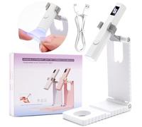 LEDSUUEI - Mini lámpara de uñas inalámbrica, curado seguro para la piel: luz UV portátil de mano para uñas de gel, recargable, secado rápido, secado rápido, secador de uñas LED para esmalte, tiras de