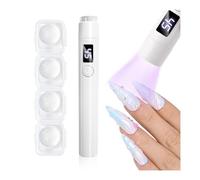 LEDSUUEI Mini lámpara de uñas inalámbrica [de larga duración] Luz UV portátil de mano para uñas de gel recargable con cabezal de silicona y pantalla LCD de secado rápido LED secador de uñas para