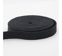 Leduc 3 Metros Correa de algodón Equipaje asa Bandolera Arnés Mochila de Cuero Negro (01) 2,5 cm
