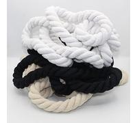 LEDUC - Cordón Redondo de algodón de 3 Metros, 12 mm, Cuerda Trenzada con Alma de algodón Natural, Ideal para Bricolaje, Costura, versátil 12 mm, Color Negro