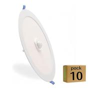 LEDUNI Downlight Circular LED Techo con Sensor de Movimiento 18W Panel Redondo Empotrable con Detector de Presencia 218X43H mm corte 205 mm (Pack 10X, Luz Blanco Fria 6000K)