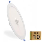 LEDUNI Downlight Circular LED Techo con Sensor de Movimiento 18W Panel Redondo Empotrable con Detector de Presencia 218X43H mm corte 205 mm (Pack 10X, Luz Neutra 4000K)