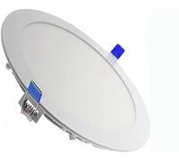 LEDUNI ® Downlight Panel LED Redondo 20W Circular 2000LM Color Blanco Cálido 3000K Angulo 120 IP40 OPAL Aluminio 225 * 12Hmm Dimension de corte 205mm