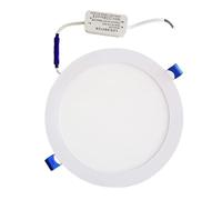 LEDUNI ® Downlight Panel LED Redondo 20W Circular 2000LM Color Blanco Frío 6000K Angulo 120 IP40 OPAL Aluminio 225 * 12Hmm Dimension de corte 205mm Pack de 2 Unidades
