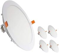 LEDUNI ® Downlight Panel LED Redondo 6W Circular 600LM Color Blanco Frío 6000K Angulo 120 IP40 OPAL Aluminio 120 * 19Hmm Dimension de corte 105mm Pack de 5 Unidades