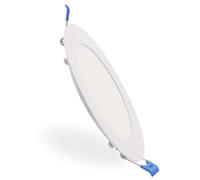 LEDUNI ® Downlight Panel LED Redondo 9W Circular 900LM Color Blanco Frío 6000K Angulo 120 IP40 OPAL Aluminio 145 * 10Hmm Dimension de corte 135mm Pack de 10 Unidades