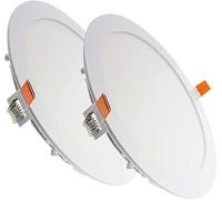 LEDUNI ® Downlight Panel LED Super SlimRedondo 6W Circular 600LM Color Blanco Frío 6000K Angulo 120 IP20 OPAL Aluminio 120 * 19Hmm Dimension de corte 105mm Pack de 2 Unidades