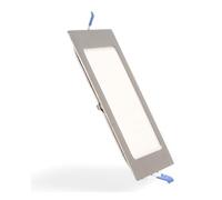 LEDUNI ® Pack 5 Unidades Downlight Panel LED NÍquel Cuadrado 12W 980LM Luz Fría 6500K Angulo 120 IP44 175X175x22H MM Dimension de Corte 160x160MM