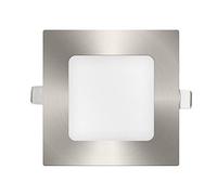 LEDUNI ® Pack 5 Unidades Downlight Panel NÍquel Cuadrado 5W 400LM Luz Neutra 4000K Angulo 120 IP44 90X90x22H MM Dimension de Corte 75x75MM