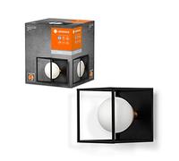 LEDVANCE Aplique de baño cuadrado DECOR, 150X150 IP44, negro, casquillo G9 para recambio de lámpara, puede equiparse con lámpara normal o inteligente, protección IP20