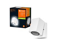 LEDVANCE Aplique de exterior ENDURA Classic Cube ADJ WALL, blanco, casquillo GU10 (máx. 35W), puede equiparse con una lámpara normal o inteligente, cabezal orientable, protección IP44