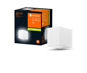 LEDVANCE Aplique de exterior ENDURA Classic Square Down, blanco, casquillo GU10 (máx. 35W), puede equiparse con una lámpara normal o inteligente, tipo down o up/down, protección IP44