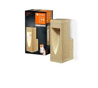 LEDVANCE Aplique de exterior WiFi SMART+ 7,5W 600lm madera, luz blanca cálida (3000K) y 16 mill. de colores, carcasa de aluminio de alta calidad, controlable mediante app, para Amazon, Google, etc.