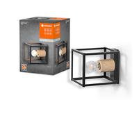 LEDVANCE Aplique de pared Nairobi de DECOR, negro, con casquillo E27 para facilitar la sustitución de la lámpara, puede equiparse con una lámpara normal o inteligente, protección IP20