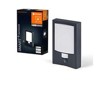 LEDVANCE Aplique para exterior SMART+, nº de casa y cámara, luz LED blanca cálida 3000K, carcasa de policarbonato alta calidad gris oscuro, altavoz integrado, tarjeta memoria, tecn. WiFi inteligente
