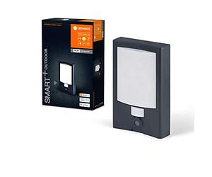 LEDVANCE Aplique para exterior SMART+, nº de casa y cámara, luz LED blanca cálida 3000K, carcasa de policarbonato alta calidad gris oscuro, altavoz integrado, tarjeta memoria, tecn. WiFi inteligente