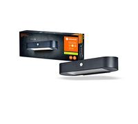 LEDVANCE Aplique solar ovalado ENDURA Style, luz blanca cálida (3000K), sensor integrado, utilizable sin alimentación, batería de larga duración: 30 veces 60 seg en modo PIR, protección IP44, negro