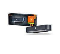 LEDVANCE Aplique solar ovalado ENDURA Style, luz blanco neutro, sensor integrado, utilizable sin alimentación, batería de larga duración: 30 veces 60 segundos en modo PIR, protección IP44, negro