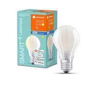 LEDVANCE Bombilla LED inteligente con malla Bluetooth, bombilla E27 mate con forma de pera, regulable, blanco cálido (2700K), controlable con Google y Alexa, paquete de 4