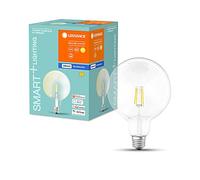 LEDVANCE Bombilla LED inteligente regulable, especialmente diseñada para Alexa, forma de globo de cristal para base E27, ZERO TOUCH SETUP - fácil instalación con un clic, blanco cálido (2700K)