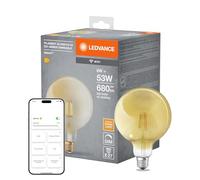 LEDVANCE Smart LED Lampe in Gold mit 6W, 2700K, E27, 125mmx178mm, mit Wifi Technologie, Leuchtmittel dimmbar Global-Form steuerbar über App und Sprachassistenten
