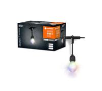 LEDVANCE Cadena de luces SMART+ WiFi para exteriores, 4,5 W, 240 lm, negro, blanco cálido (3000 K) y luz RGB con 16 mill. de colores, controlable mediante app., compatible con Amazon, Google, IP44