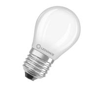 Ledvance Classic B40 Dim. Bombilla led esférica mate regulable 220-240V 4,8W 2700K E27. 470 Lumen. Equivalente a incandescente de 40W. 15.000 Horas. 77 X 45mm. Luz cálida.