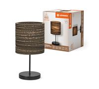 LEDVANCE Tischleuchte Decor Cardboard Cylinder braun aus Wellpappe, E27, 200 mm Durchmesser, Leuchtenschirm aus recyceltem Material, nachhaltig durch austauschbare Lichtquelle, einfache Montage