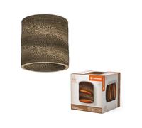 LEDVANCE Decor Cardboard Cilindro marrón de cartón ondulado, E27, 250 mm de diámetro, pantalla de material reciclado, sostenible gracias a la fuente de luz reemplazable, fácil de instalar