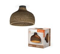 LEDVANCE Decor Cardboard Hat marrón de cartón ondulado, ligera, E27, 360 mm de diámetro, pantalla de material reciclado, sostenible gracias a una fuente de luz reemplazable, fácil de instalar