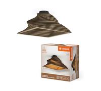 LEDVANCE Decor Cardboard Square Turn brown de cartón ondulado, E27, 400 mm de diámetro, pantalla de material reciclado, sostenible gracias a una fuente de luz reemplazable, fácil de instalar