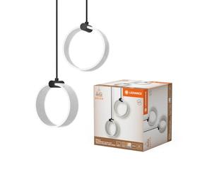 LEDVANCE Decor Circle lámpara colgante decorativa, 2 luces, PL, 14W, 930lm, 3000K/4200K/6500K, blanco cálido/blanco frío/luz día, Click-CCT, no regulable, IP20, plástico, negro
